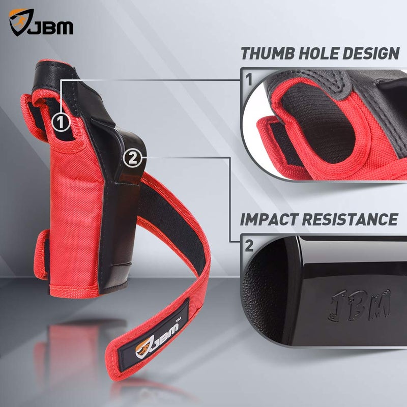JBM international Adult / Child Knee Pads Elbow Pads Wrist Guards 3 In 1 Protective Gear Set, Red, Youth / Child - Image 4